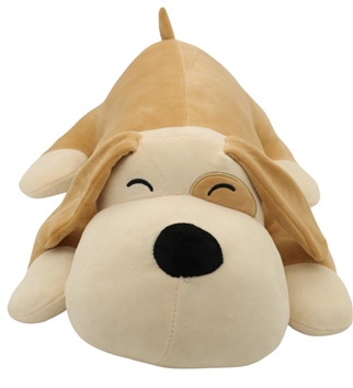 Soft Yatan Peluş Yastık Köpek 50 Cm Kahverengi